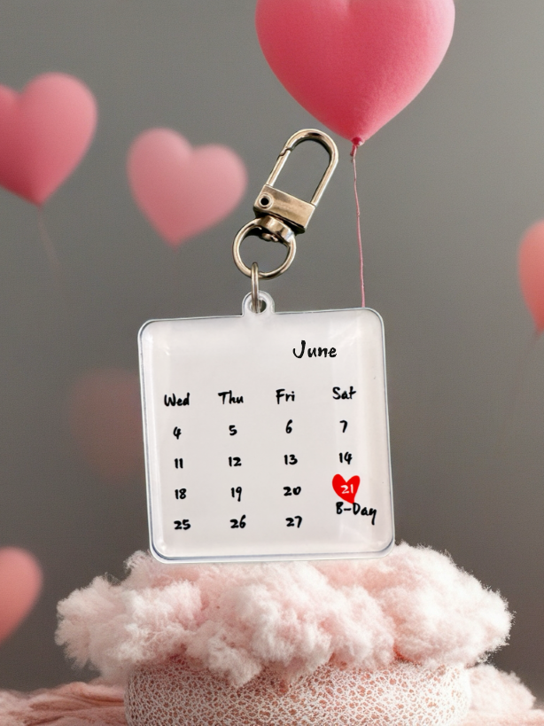 달력키링 아크릴키링 기념일 키링 생일선물 열쇠고리